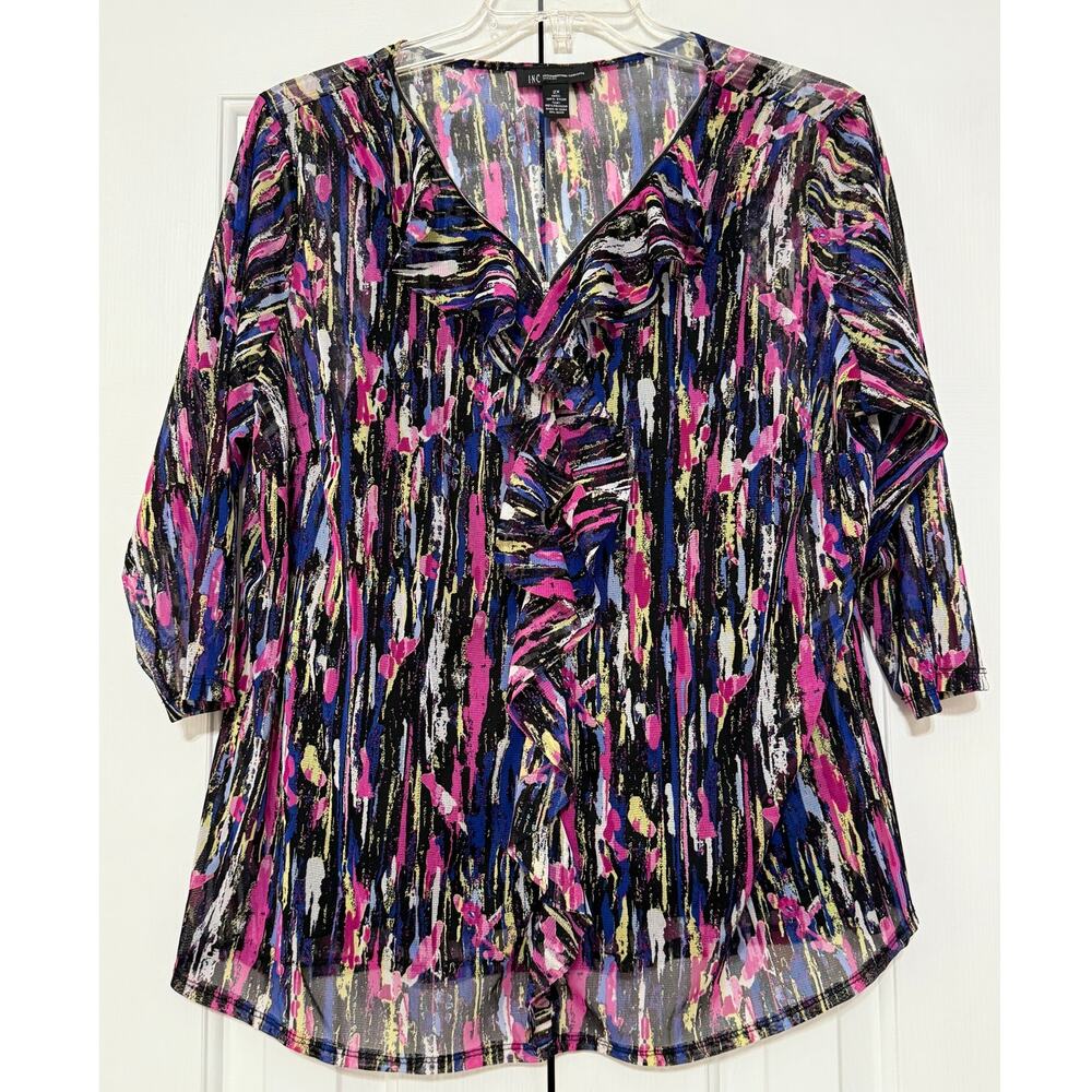 INC International Concepts Abstract Print Blouse/Top, Size 2X
